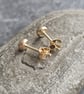 9ct gold pebble stud earrings, Spiral pattern - Image 7