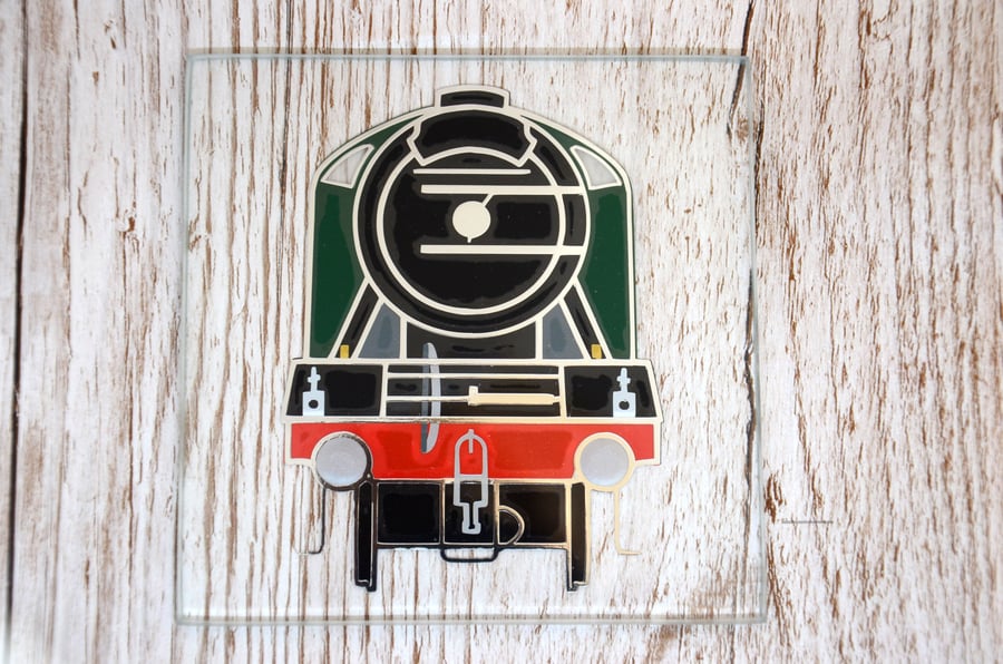 Flying Scotsman Glass Coaster in Vinyl