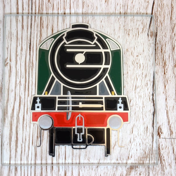 Flying Scotsman Glass Coaster in Vinyl