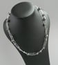 Black Pearl Jewellery Set - Dark Grey Three Strand Necklace, Bracelet and Studs - Image 2