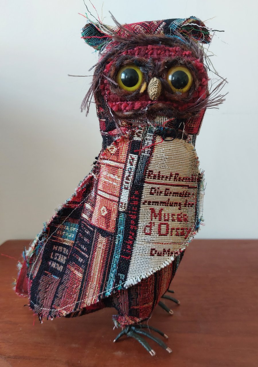 Quirky Owl Fabric Soft Sculpture Decoration Ornament