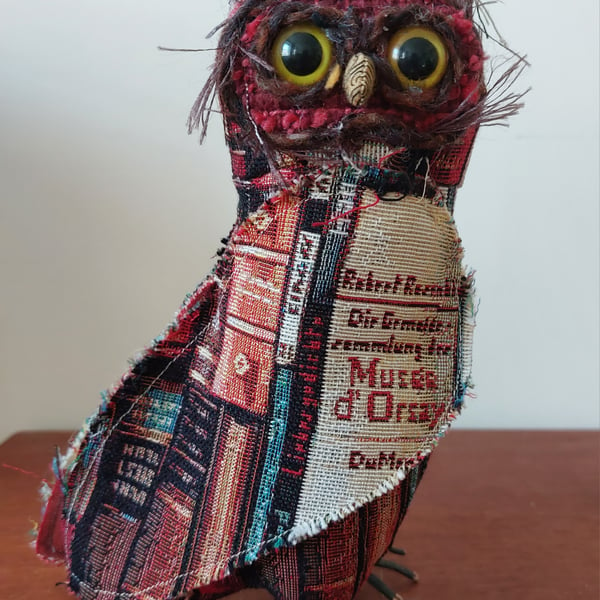 Quirky Owl Fabric Soft Sculpture Decoration Ornament