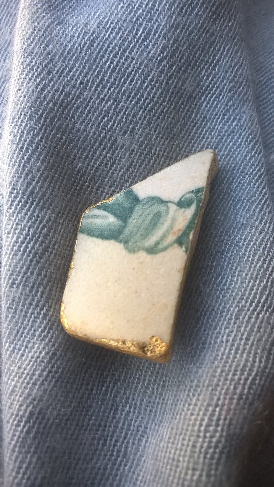 sea pottery  broach pin