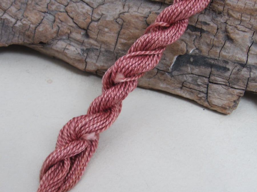 15m Natural Dye Dark Red Cotton Perle 5 Thread Floss