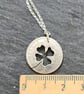 Upcycled sixpence coin pendant pierced with a shamrock - Image 2