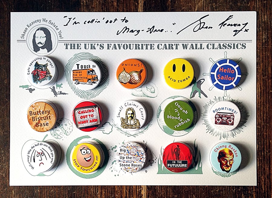 Limited Edition Signed Shaun Keaveny Cart Wall Badge Art Piece. A4. 