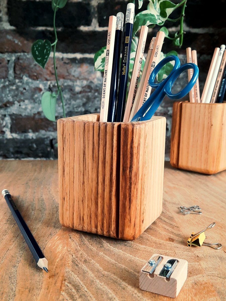 Pencil Brush Pot - Sweet Chestnut - Contemporary Hygge Office Stationery