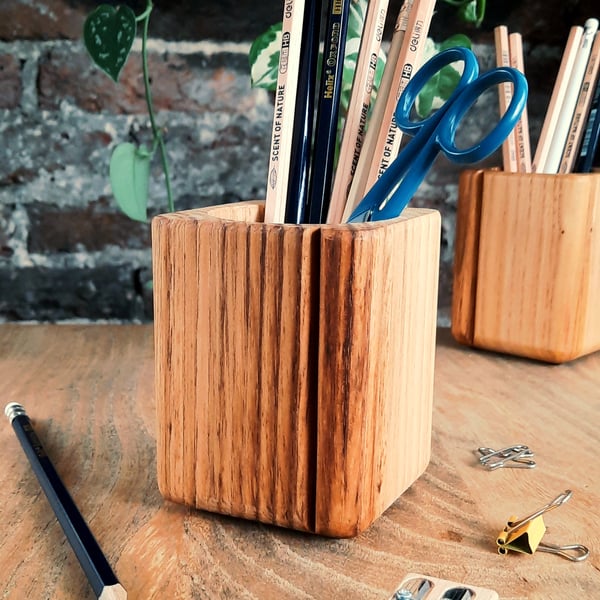 Pencil Brush Pot - Sweet Chestnut - Contemporary Hygge Office Stationery