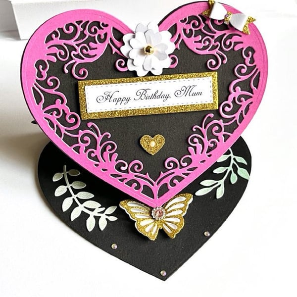 Luxury Handmade Personalised Birthday Card, 3D Handmade Card Easel Card  C502 