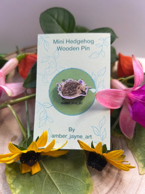 Hedgehog Wooden Pin (Mini)