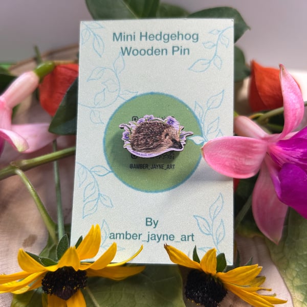 Hedgehog Wooden Pin (Mini)
