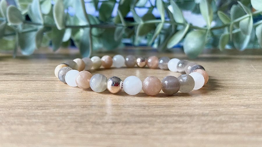 Multi Moonstone Crystal Bracelet 