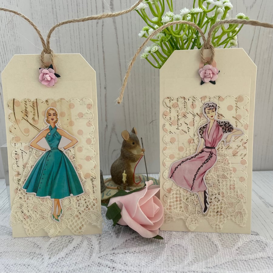 1950’s inspired tags, set of two B7