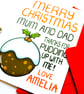 Personalised Funny Christmas Pudding Xmas Card For Mum And Dad - Image 8