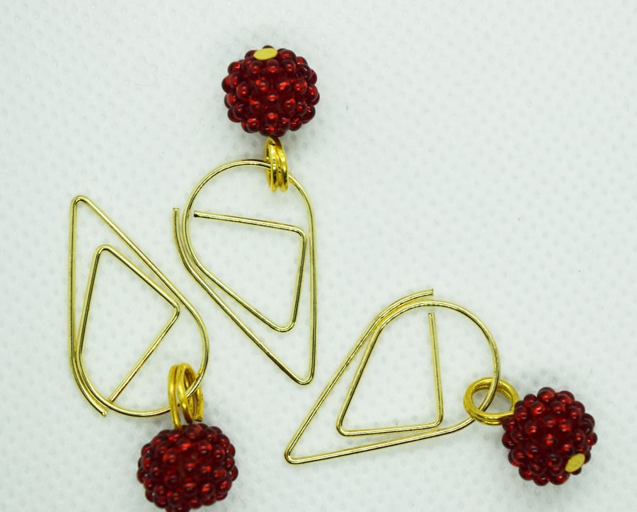 Red Beaded Bead Teardrop Journal Planner Clips, Paperclip Bookmarks