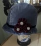 Blue Velvet Flapper Style Cloche Hat