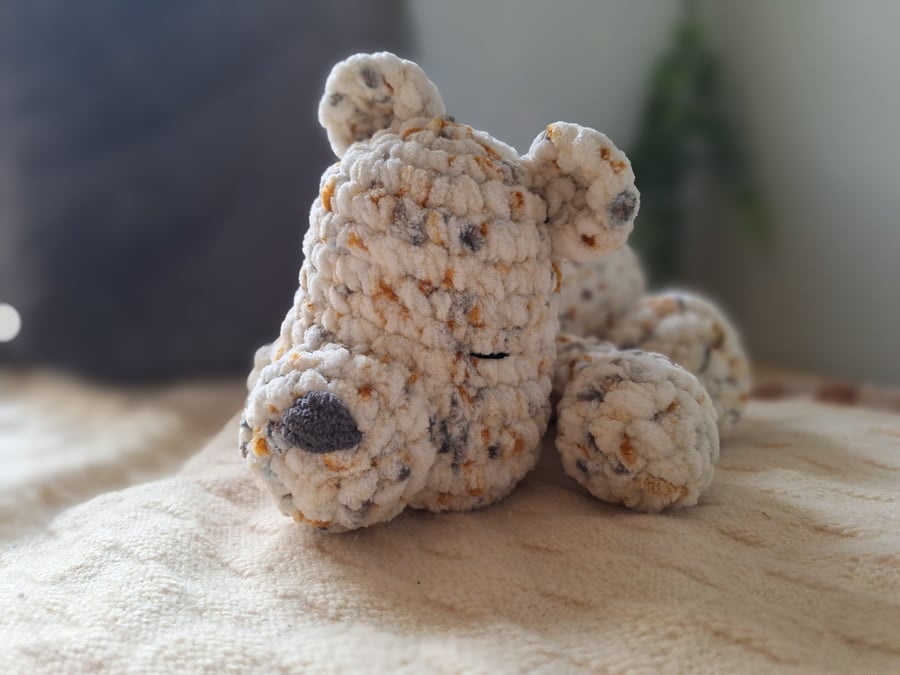 Handmade Sleeping Bear - crocheted teddy bear