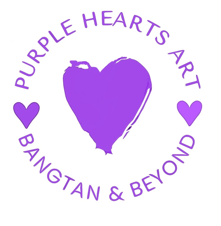 Purple Hearts Art