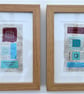 Colourful Combinations Red Turquoise Handstitched Geometric Art Pictures - Image 10
