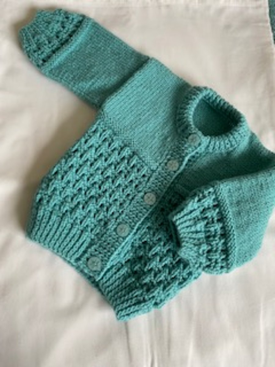 Gilrs Hand Knitted Cardigan 20"