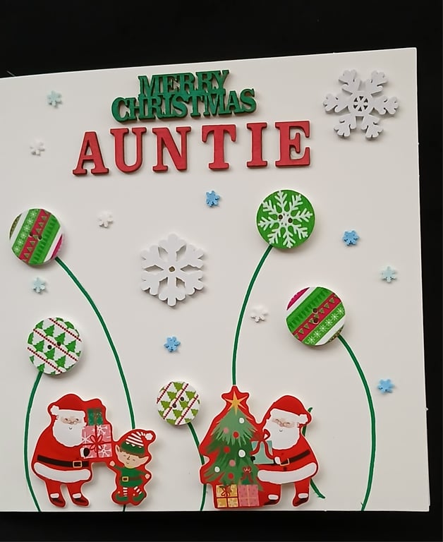 Handmade, Auntie christmas card 