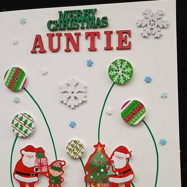 Handmade, Auntie christmas card 