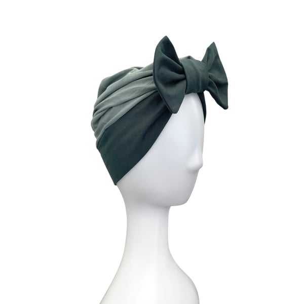 Bamboo Jersey Bow Turban Hat, Handmade Soft Head Wrap Scarf for Women
