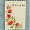 hand painted floral greetings card ( ref f 447)