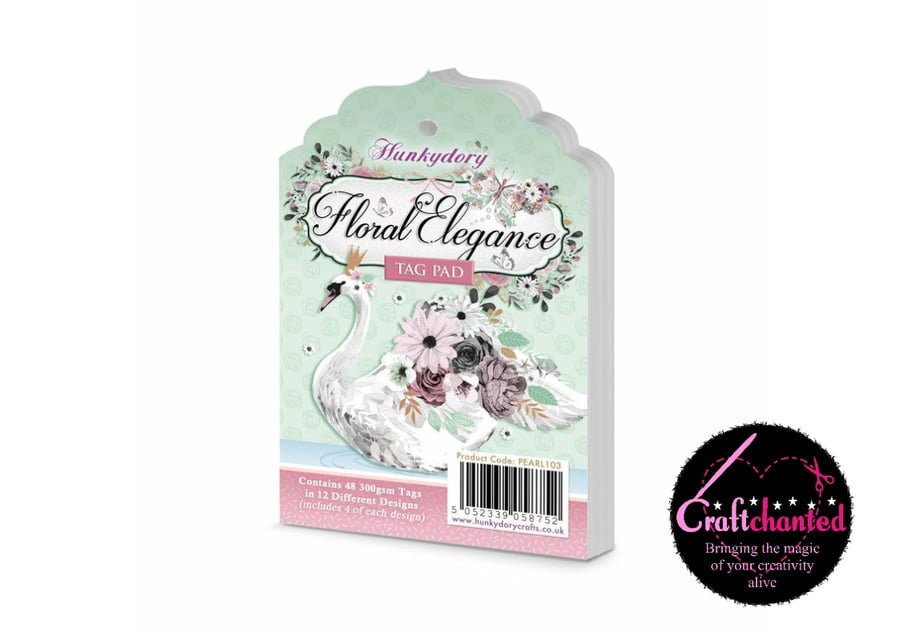 Hunkydory - A Fabulous Finishes - Floral Elegance - Tag Pad - 300gsm - 48 Tags