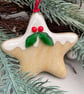 Gingerbread Star - Fused Glass Christmas Tree Decoration - Image 7