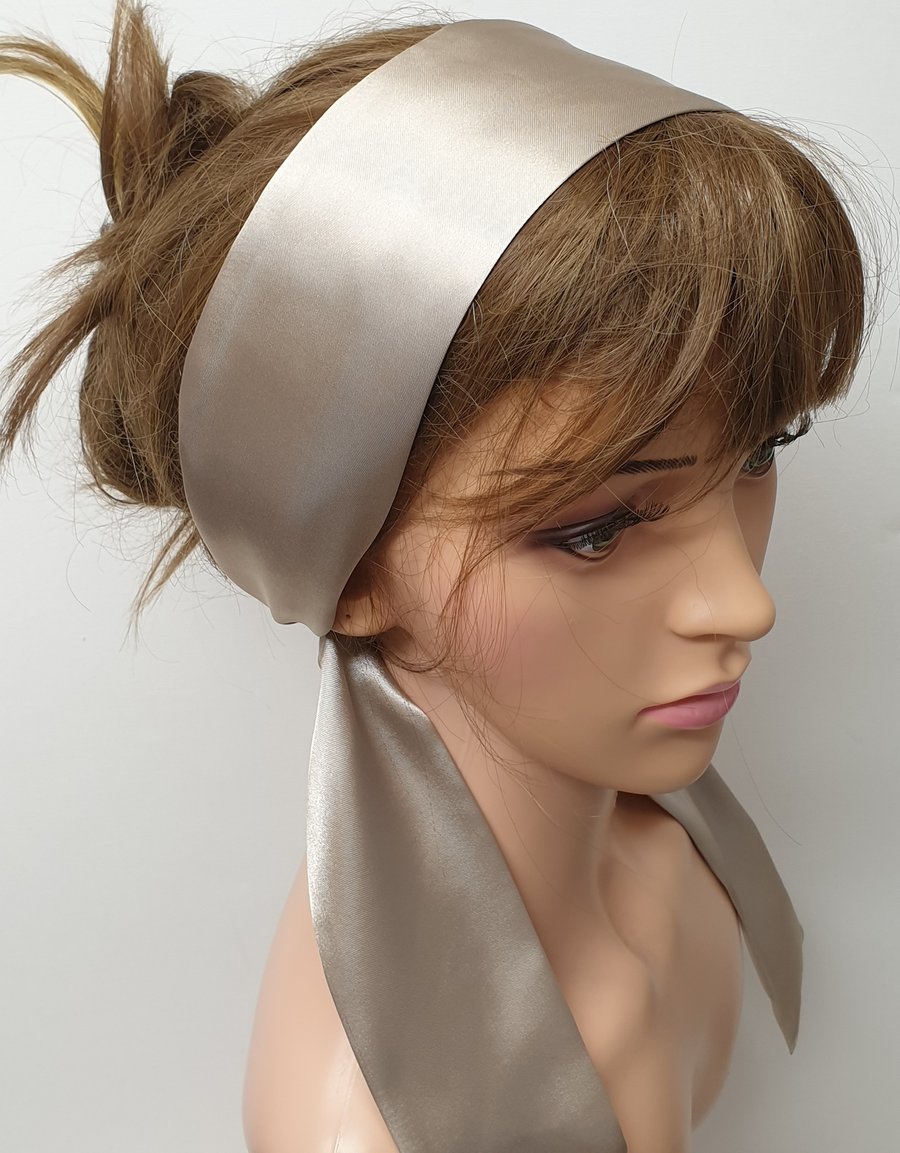 Silky satin tie back head scarf for women.