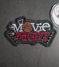Movie Night Embroidered Iron-On Patch - 9.5x5.8cm - Image 1