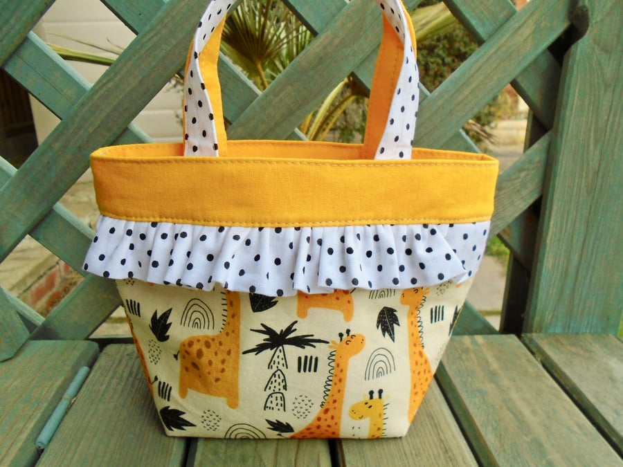 Kids Cotton Handbag  - Giraffe Bag 