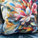 Abstract Art Honeysuckle Soft Touch Cushion Cover Flowers 43x43cm