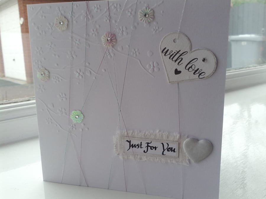 White blossom with love card