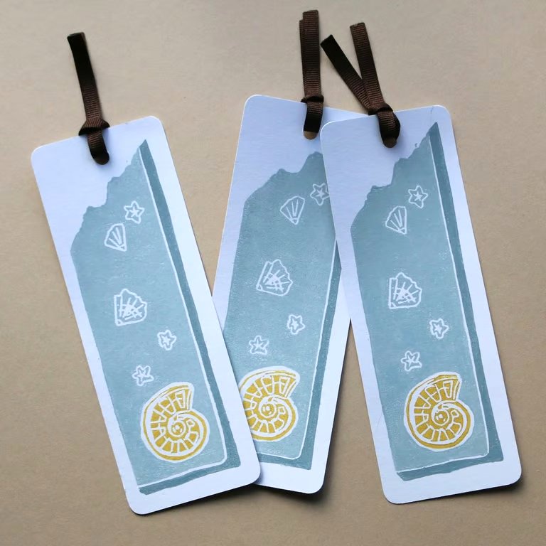 Handprinted Fossil Bookmark