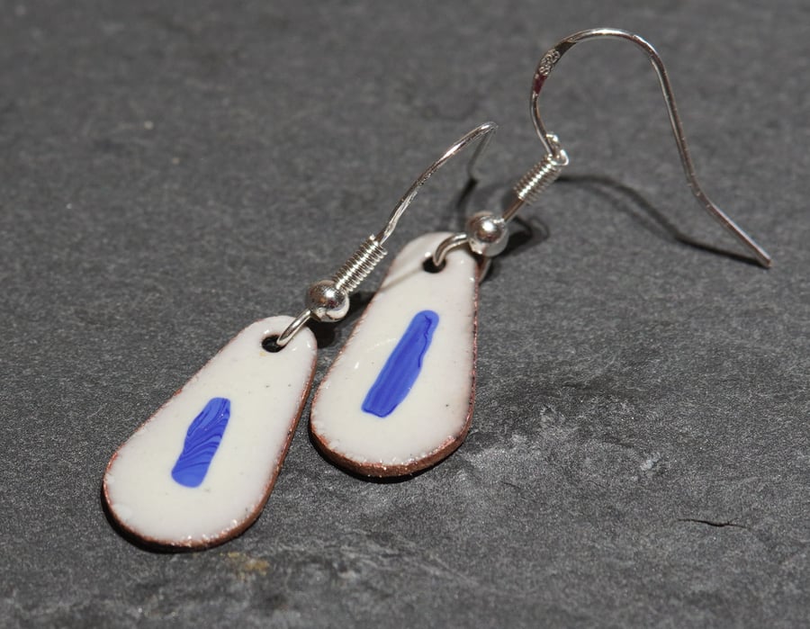 Teardrop enamel earrings
