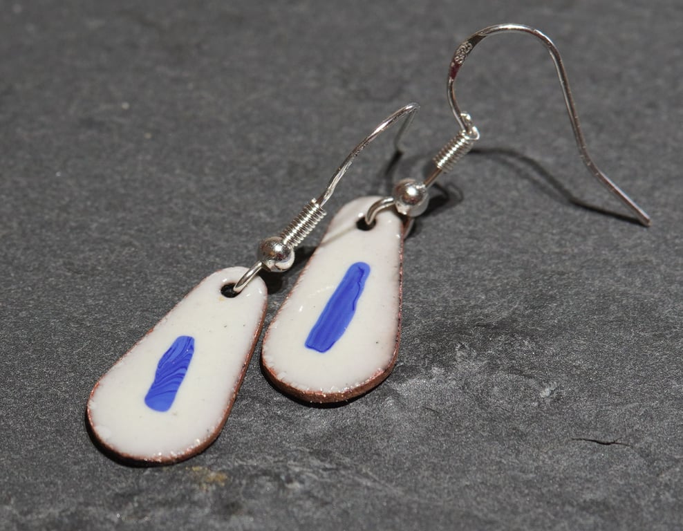 Teardrop enamel earrings