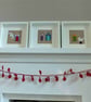 Three crocheted pictures in frames - beach huts - Image 1