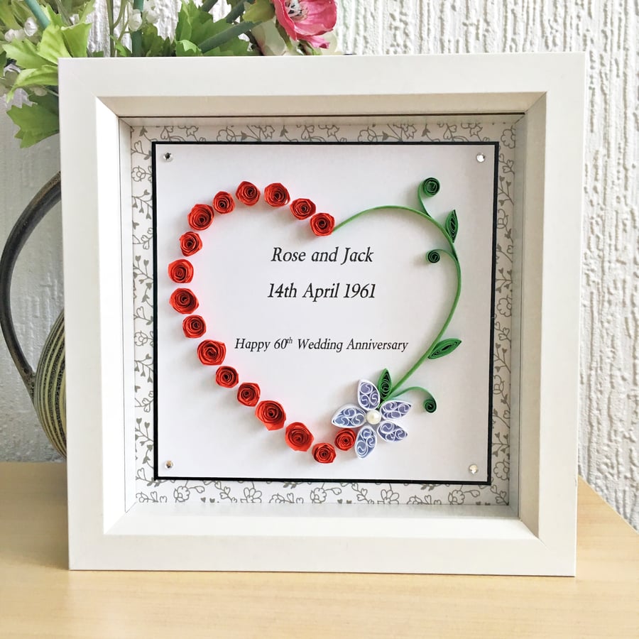 Wedding anniversary box frame - personalised gift