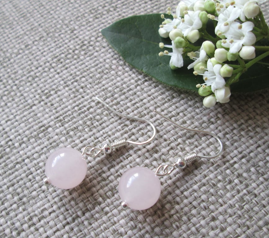 Quartzite Earrings, Pale pink, SALE