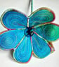 Flower Blue Textile Art Flower
