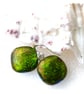 Luxury Dichroic Earrings Fused Glass L015 Sterling Silver hooks
