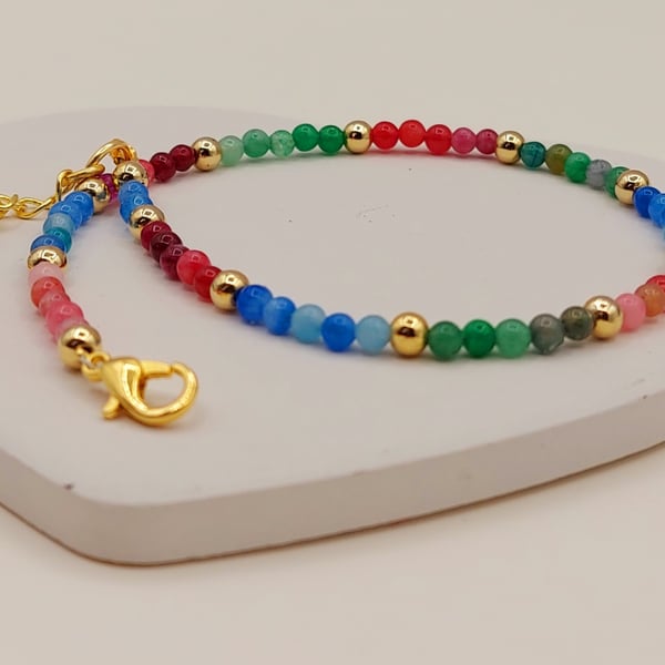 Multicolour Gemstone Anklet