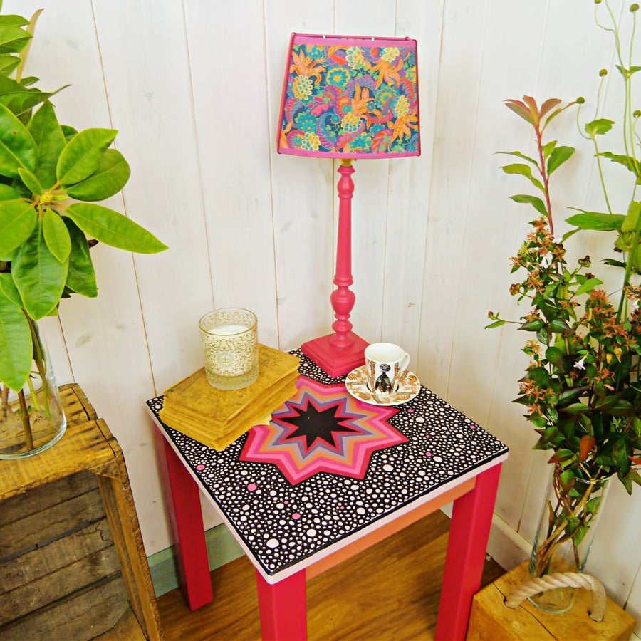 Boho Pink hand painted star table