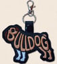 Bulldog Keyring - Embroidered Dog Word Art Bag Charm - Image 3
