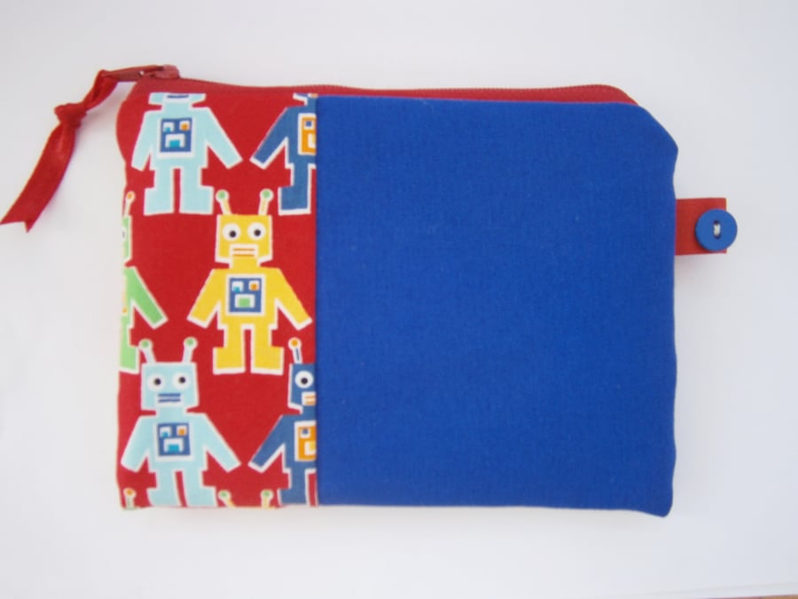 HALF PRICE SALE Little Robots Credit Card Coin Purse