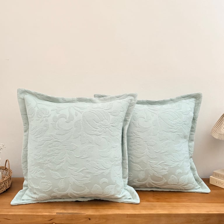 Davina Duck Egg Oxford Edge Cushion Cover