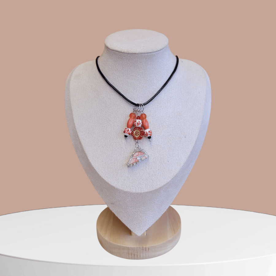 Mushroom Ceramic Necklace 