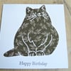 cat happy birthday card